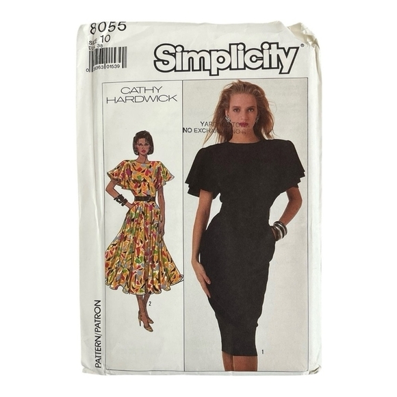 Vintage Simplicity 8055 Sewing Pattern for Cathy Hardwick Size 10 Dress - Picture 2 of 3